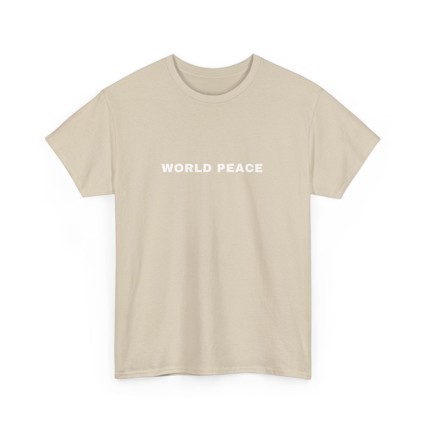 WORLD PEACE SCRIPT T-SHIRT BLACK AND WHITE