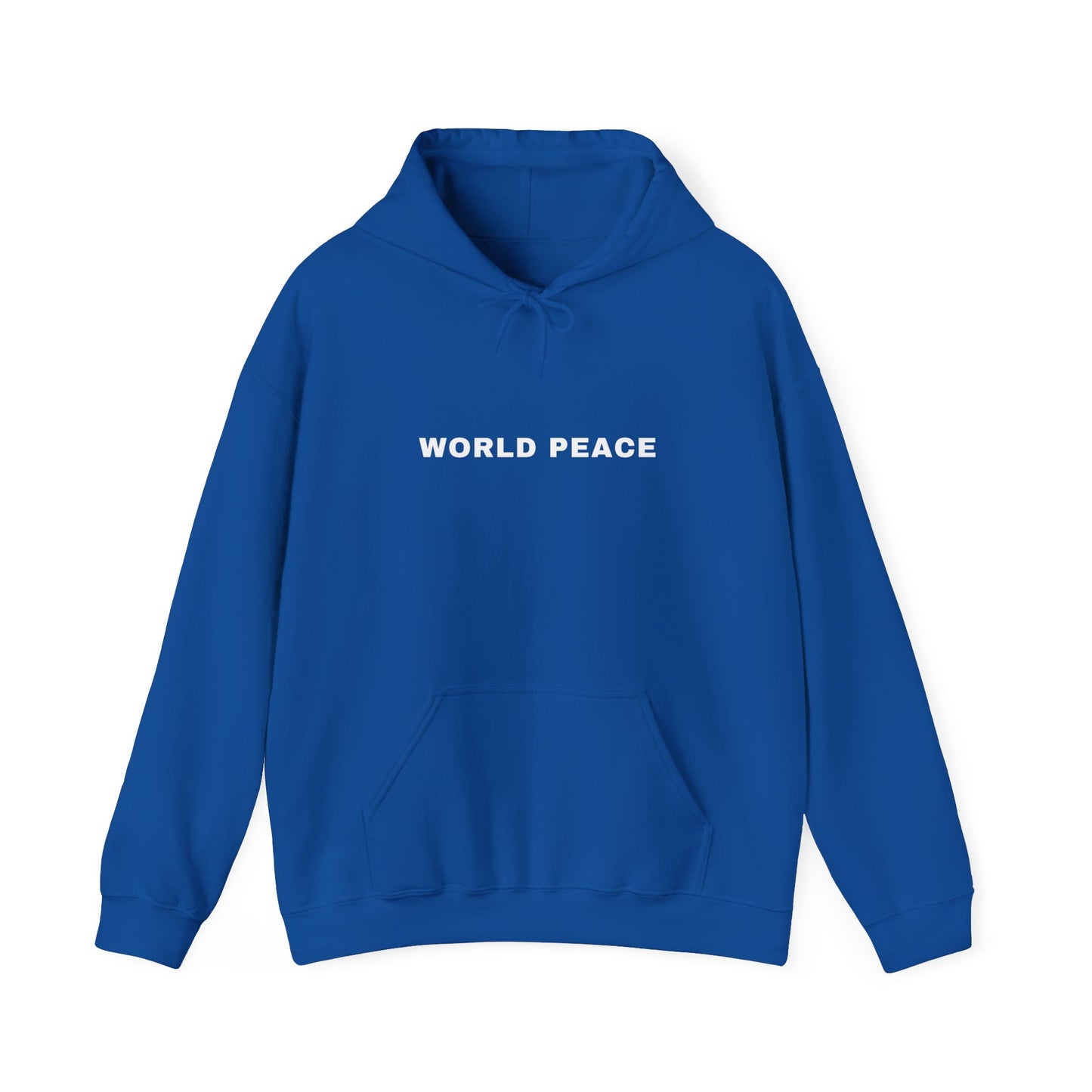 WORLD PEACE SCRIPT HOODIE BLACK AND WHITE