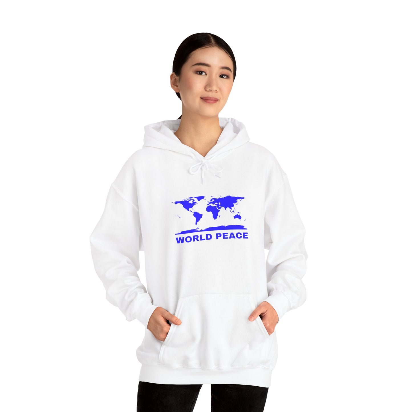 WORLD PEACE HOODIE WHITE BLUE