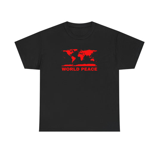 WORLD PEACE T-SHIRT RED LOGO